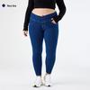 Women's High-Waist Cross-Waist Denim Skinny Jeans - Plus Size, Slimming Fit, Casual