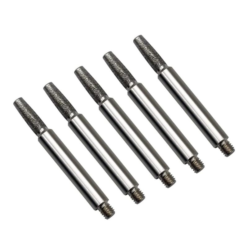 5 peças de pedra de afiar motosserra, afiador de motosserra, ferramenta de moagem de diamante com cabeças de moagem de chave 4mm/4,8mm/5,5mm