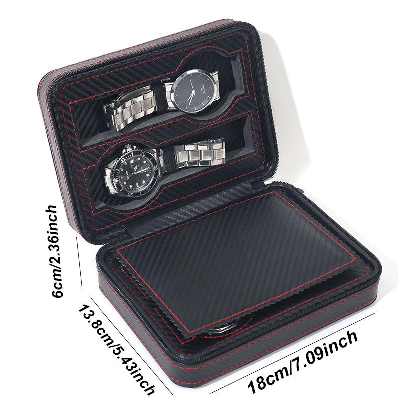 Delesys 2/3/4/8 Slots Embedded Portable Travel Storage Bag For Watch/Daily Necessities Storage Box Leather Zipper Watch Box