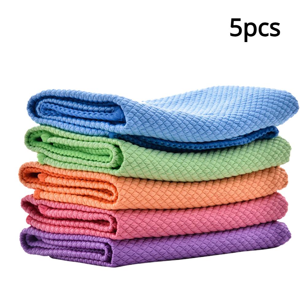

5/10Pcs 30x40cm Microfibre Cleaning Cloths Reusable Lint Free Absorbent Towels Wash Dishes for Glass Tableware Window Articles 30x40cm
