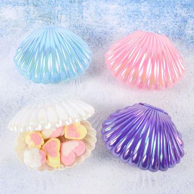 Sea Shell Candy Box Mermaid Shell Treat Container Plastic Chocolate Box Jewelry Holder for Wedding Birthday Shower Decoration