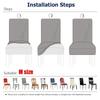 1/2/3/4/5/6Pcs Silk Chair Cover Dining Room Seat Restaurant Weddings Banquet El Elastic Flexible Stretch Spandex Chair Cover