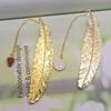 Creative Design Aesthetic Brass Bookmark for Book Retro Leaf Metal Book Tab with Pendant Set Cute Student Supplies Teacher Gift