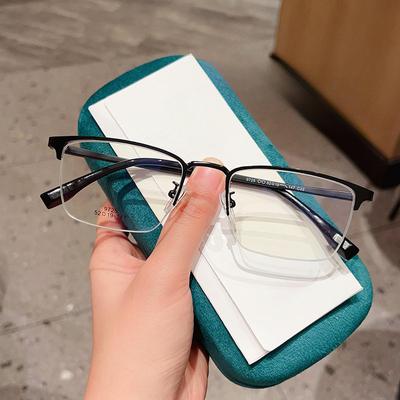Fashionable Men's Business Casual Half-rim Brushed Glasses Frames. Myopia Glasses Can Be Equipped with Prescriptions.
