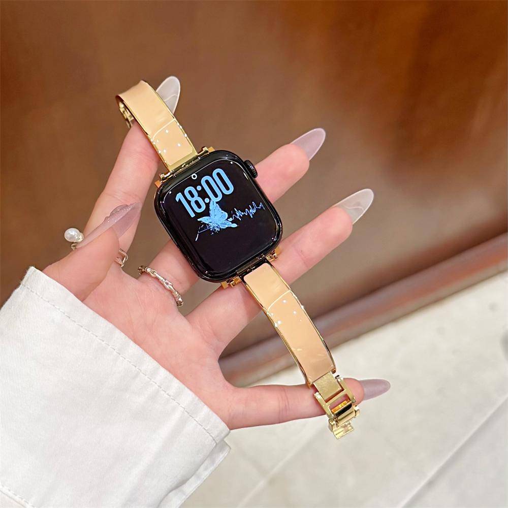 Modeschmuck Schnalle Metall Leder Armband Riemen für Xiaomi Mi Band 8 Pro/9 Pro Redmi Watch 4/5/6 Luxus Ersatzarmband
