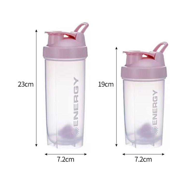 Portable Shaker Bottle with Stirring Ball, Perfect for Protein Shakes and Pre-Workout, Water Bottles Without BPA, 500 Ml, 700ml