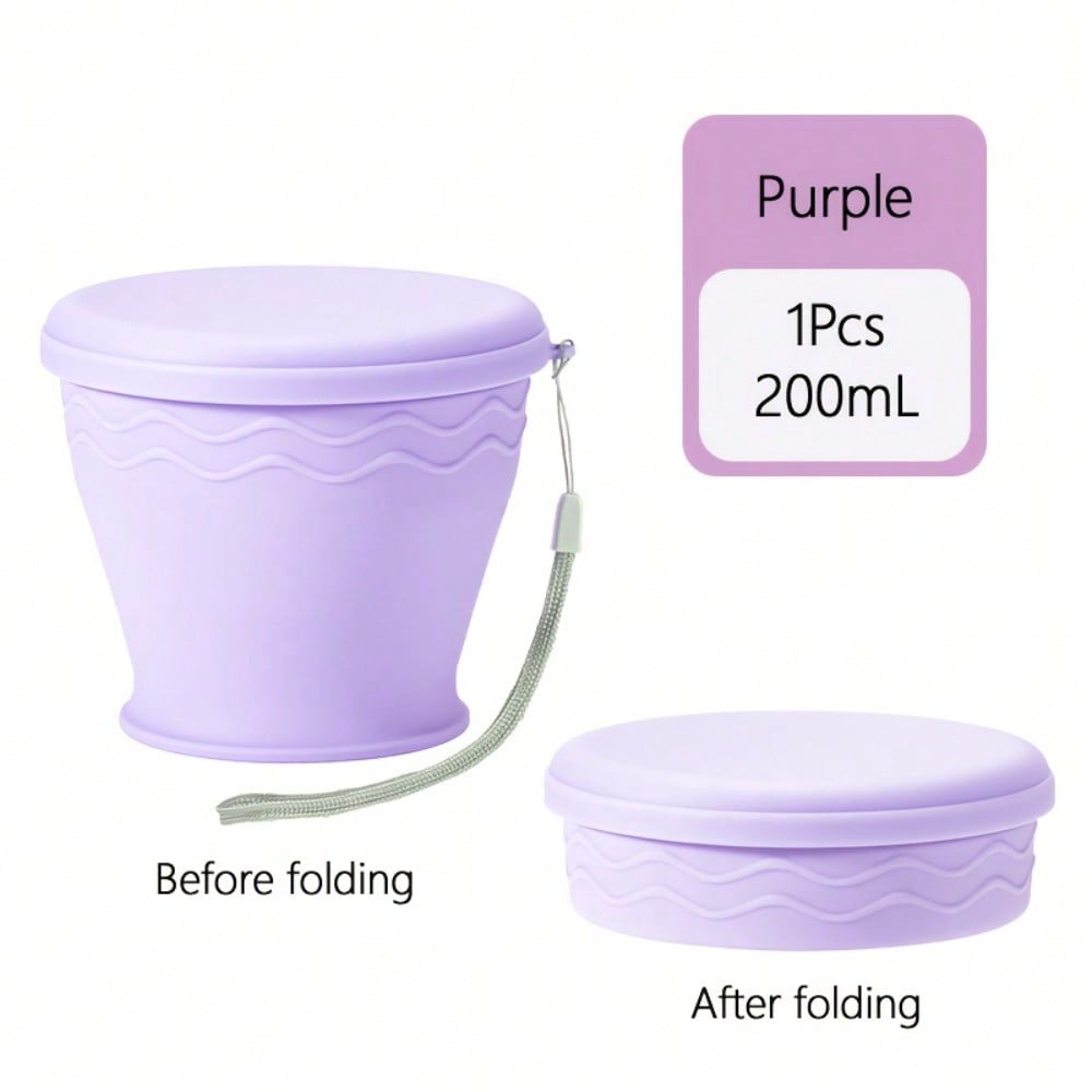 

1pc Compression Cup - Portable Foldable Water Bridge - Outdoor Camping Travel Mug for Tea and Coffee фіолетовий
