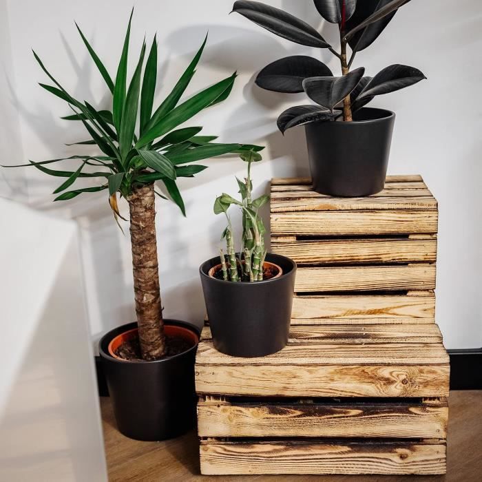 Boîte de rangement en bois flammé Creative Deco - Marron - 27,5 x 20 x 21,5 cm - Coffret Vintage