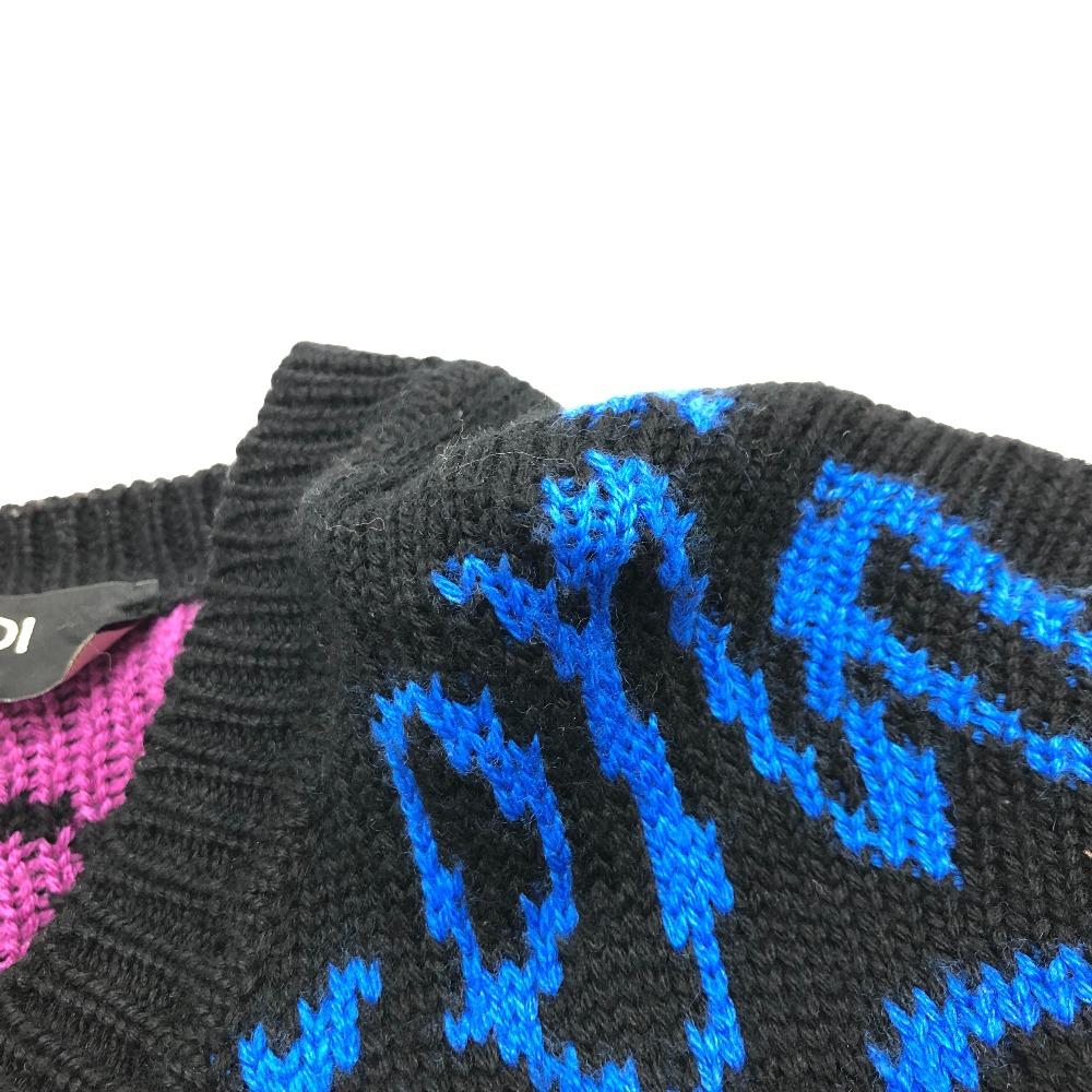 Fendi FZY463 AH3E 21AW Logo Multicolore ARTIST ALLOVER Crew Neck Top Sweater