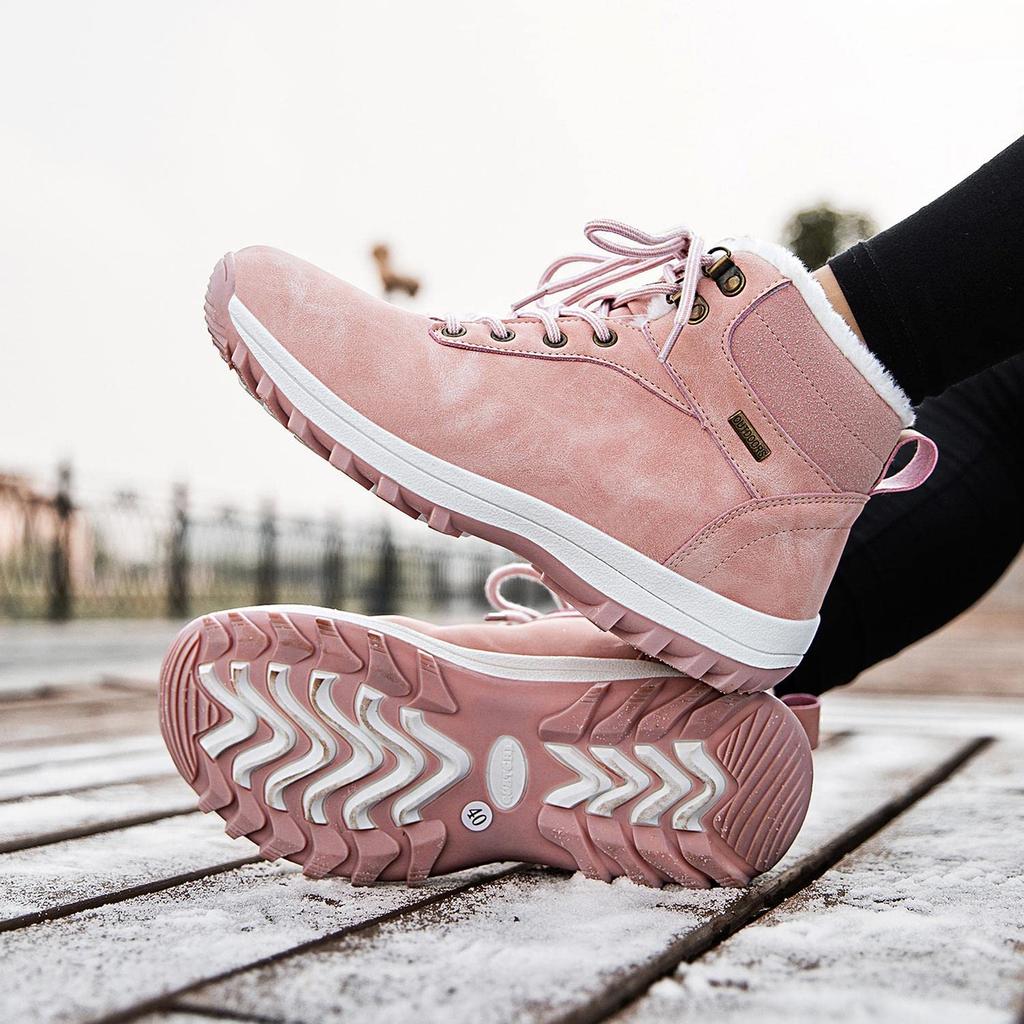 Mishansha and Winter Snow Boa Thick for and Size Pink Men's Women's Boots, Waterproof, Warm, Lining, Non-Slip, Sole, Lightweight, Hiking, Trekking,