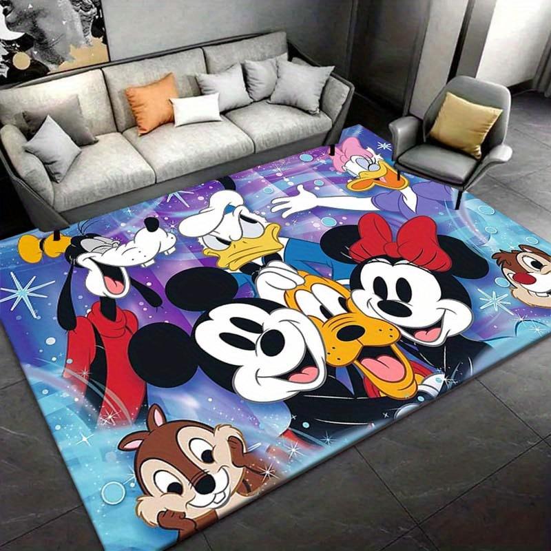

1pc Mickey and Friends Pattern Area Rug Soft Flannel Floor Mat for Living Room, Bedroom, Kitchen, Sofa Coffee Table Floor Mat, Machine Washable 60cm by 90cm