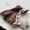 Kids Solid Color Warm Fleece Lined Hooded Pullover Sweatshirt For Boys And Girls