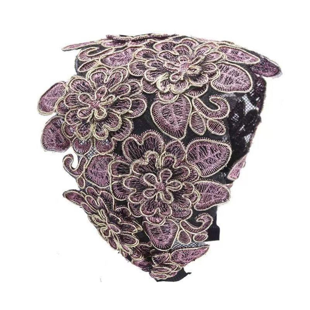 Floral Pattern Lace Headband Wide Headband Lace Mesh Hair Band New Hair Hoop Daily Wear