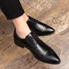 Męskie buty biznesowe skórzane na wiosnę i jesień, trzy stawy, brytyjskie, spiczaste, codzienne, męskie buty, modne buty ślubne dla pana młodego