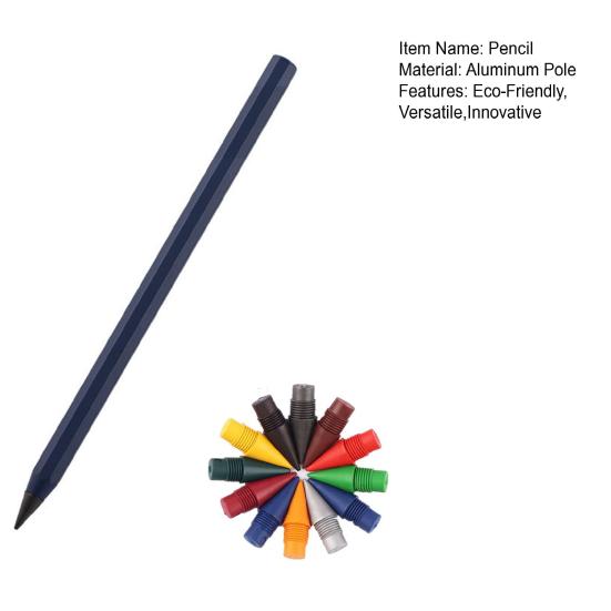 Metall-Schreibstift mit wiederverwendbarer Metallspitze Keine Tinte oder Anspitzen erforderlich Glatter Reibungsschreibstift für Architekten Künstler Bequemer Griff Bleistift