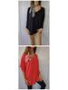 Women's Long Sleeve V-Neck Knitwear: European & American Style Loose Fit Solid Pullover Top