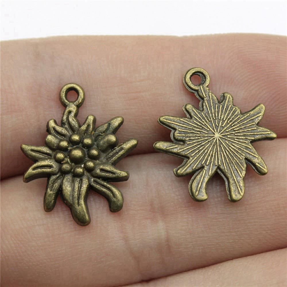 

Маленькие подвески-цветы, мужские украшения, элегантная фурнитура A10-5pcs-21x17mm