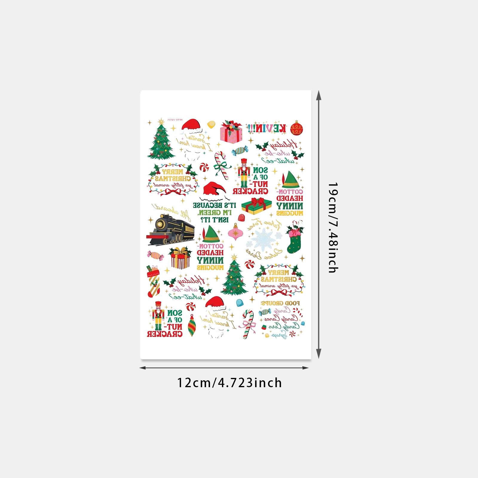 Tattoo Sticker Waterproof Female Lasting Cute Print Christmas 12*19