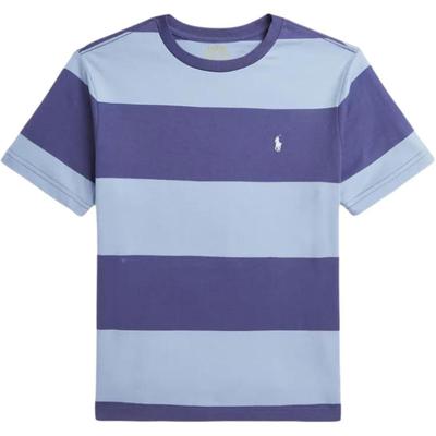 Polo Striped Crew Neck Short Sleeve T-Shirt Kids Tops Light-Blue 323971158-001