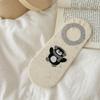 Black, White and Grey Summer Thin Silicone Anti-slip Color-blocking Boat Socks Cartoon Animal Dot Yarn Boneless Invisible Socks