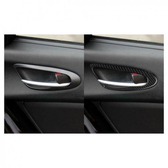 1 Pair Carbon Fiber Car Inner Door Handle Bowl Frame Cover For Mazda RX-8 04-08