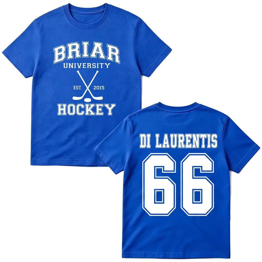 2026 Summer Fashion Trendy Tee Off Campus TV Series T-shirts Di Laurentis 66 Briar University Hockey T-shirt Men Women Fashion  Oversized Tshirt