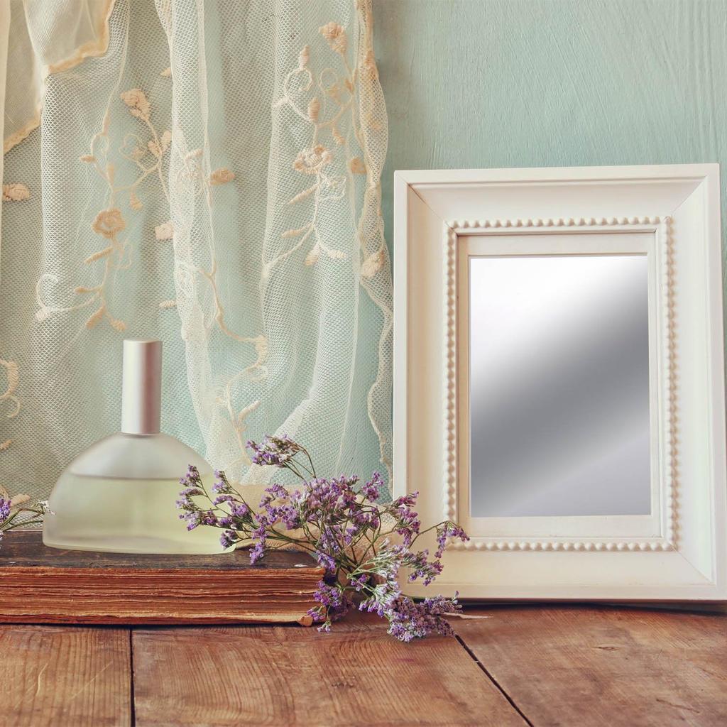 BBTO 10 Pieces Self Adhesive Acrylic Mirror Tiles 6 x 9 Inch Flexible Rectangular Mirror Sheets Wall Stickers for Home Living Room Wall Decor