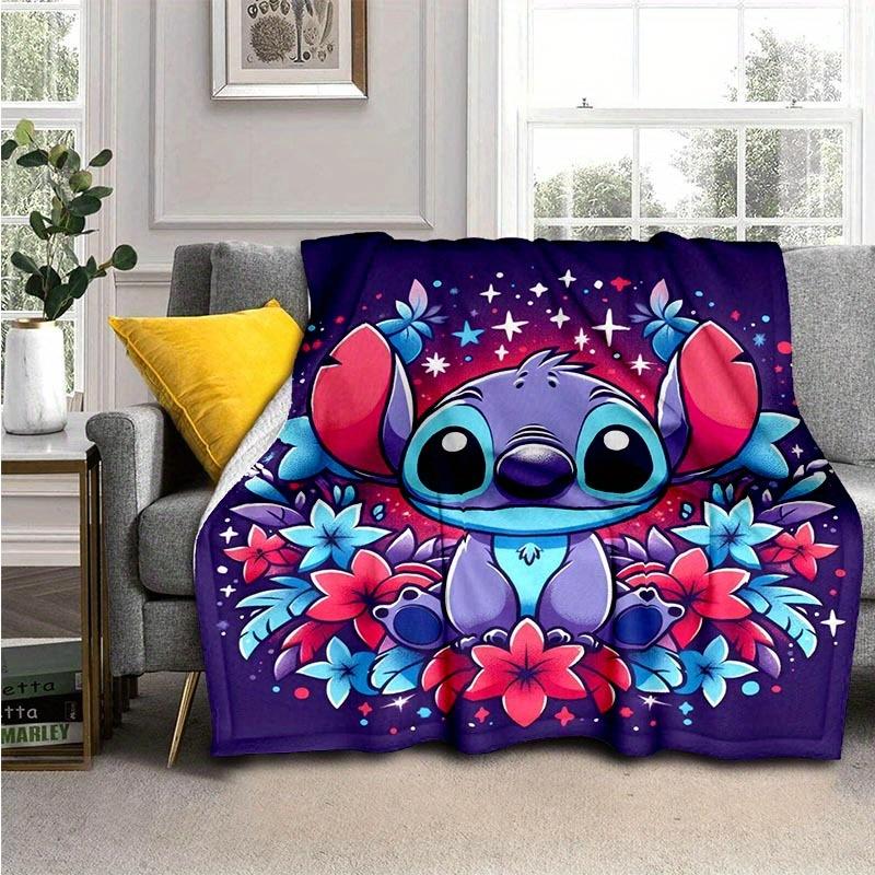 1 Stück Stitch-Druckdecke - Weiche Ganzjahresdecke für Wohnzimmer, Schlafzimmer, Personalisierbares Geschenk mit entzückendem Cartoon-Design