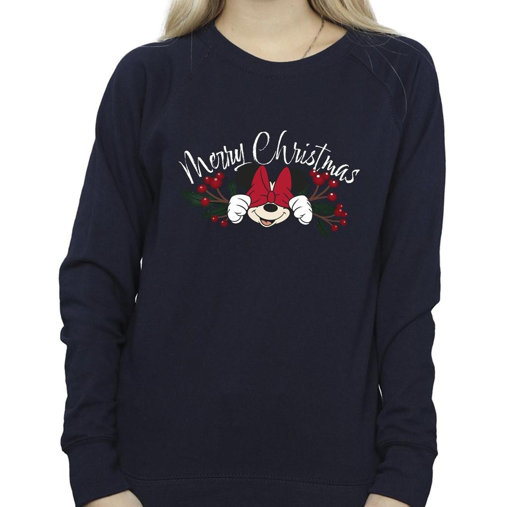 Disney Minnie Mouse Christmas Holly Sweatshirt for kvinner/damer