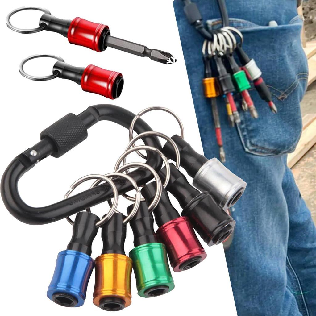 Hex Shank Keychain Socket Set with Carabiner and Extension Rod