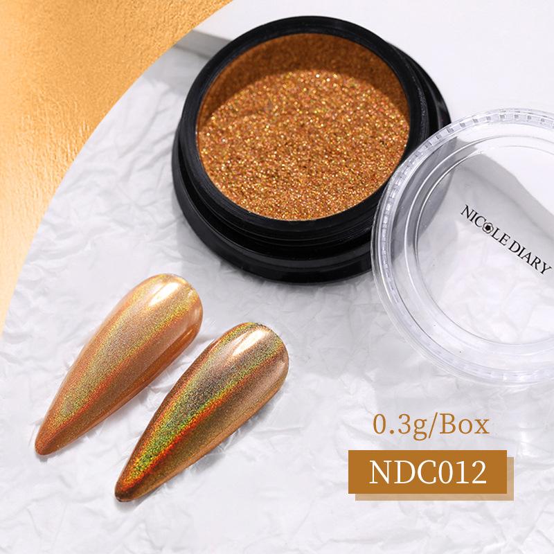 

Nicole Diary Nail Art Solid Mirror Powder, Water Corrugated Mirror Flour, Aperture Laser Mirror Powder C012
