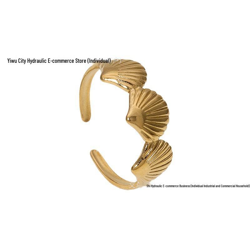 Ozeenüberquerung Unisex Verstellbarer Muschel Edelstahl Ring