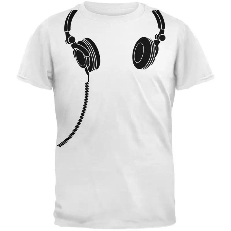 Headphones White Adult T Shirt