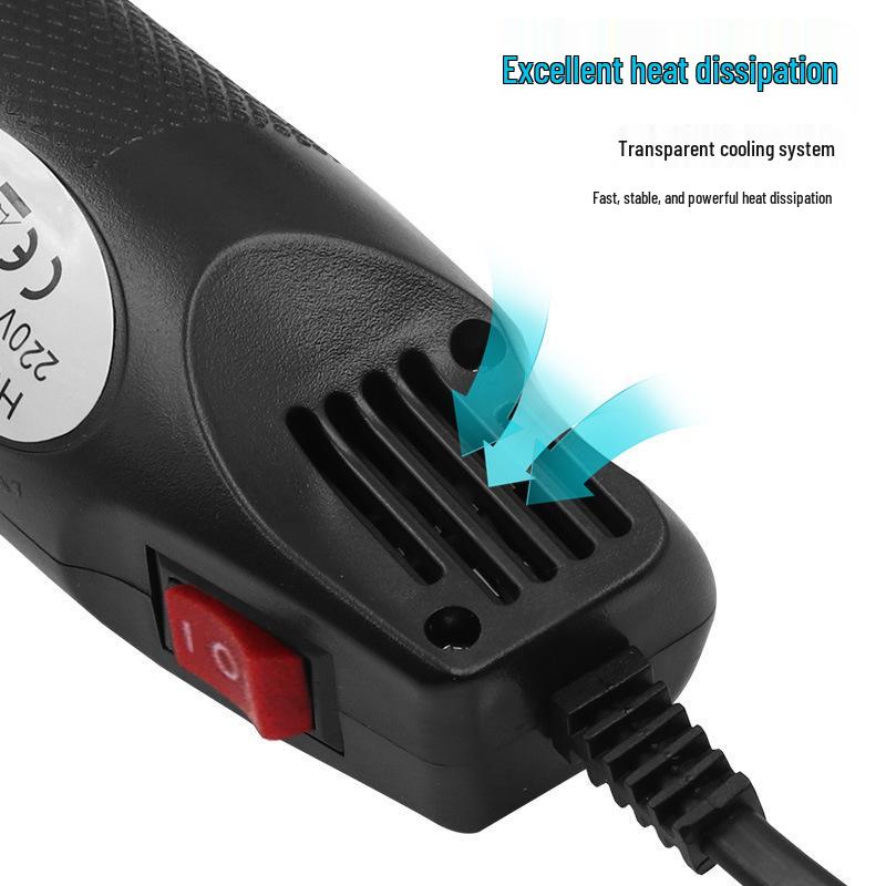 220V Adjustable Temperature Heat Gun for Polymer Clay, Rubber Stamps, Embossing Powders, and Shrink Plastic DIY Projects