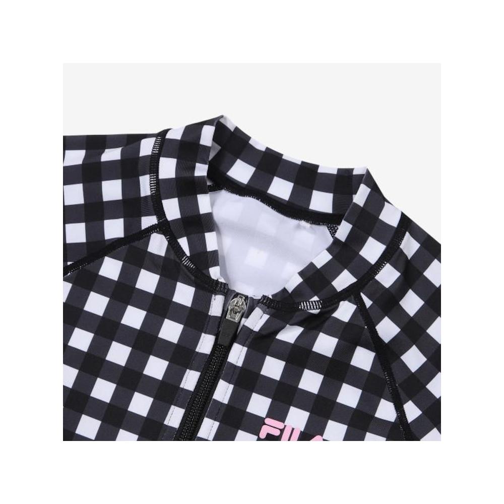 [fila Kids] Check Zip Up Rash Guard  Fk2rtf2a03f Blk  q0zFk2rtf2a03fBlk