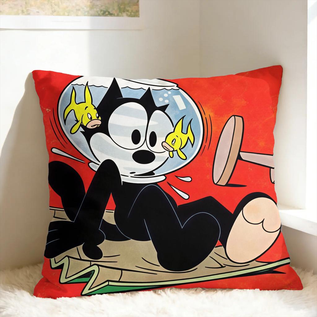 Cartoon FFelix The Cat Pillow Case Square Pillow Cover For Sofa Car Home Decor Fashion Pillowcases