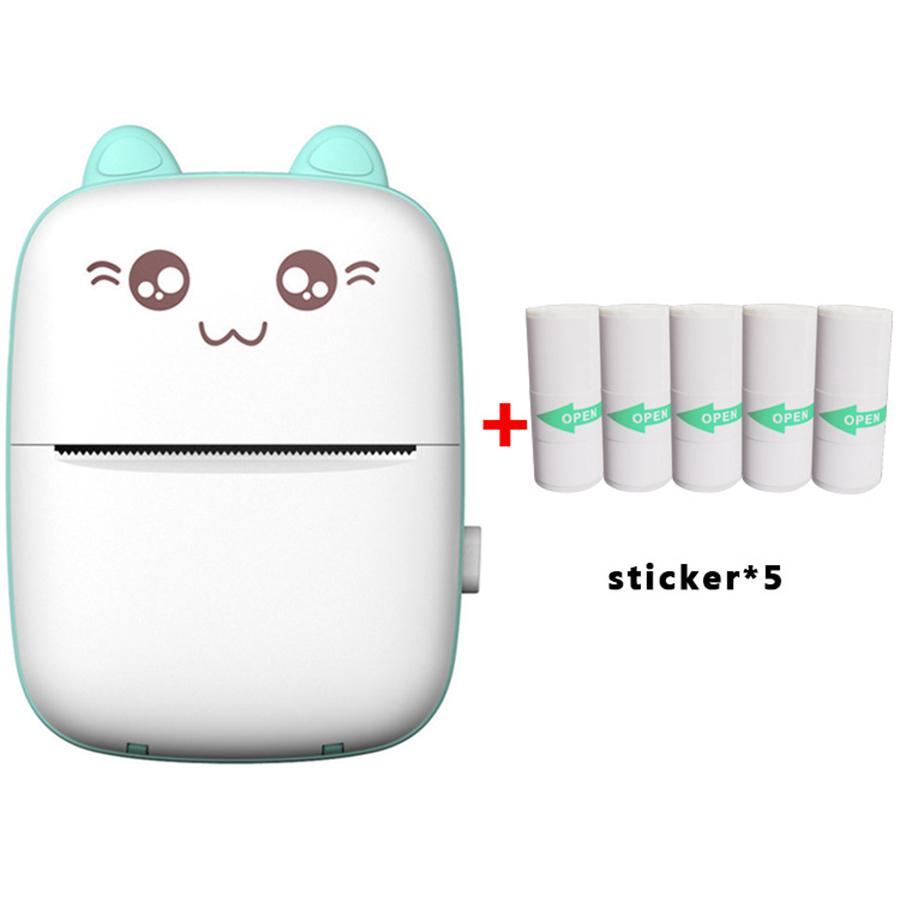 Portable Printer Bluetooth Connection Inkless Thermal Student Pocket Mini Label Printer School Office Supplies Stationery