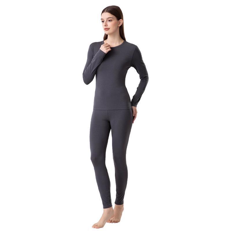 Women's Warm Lenzing Modal Autumn Underwear Set - Skin-Friendly Base Layer Top & Pants with Collar