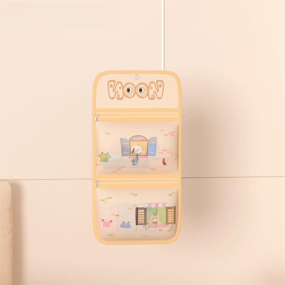 Save Space Storage Mesh Bag Multi-layer Sundries Organizing Pouch Dormitory Storage Tool Beige 2-layer