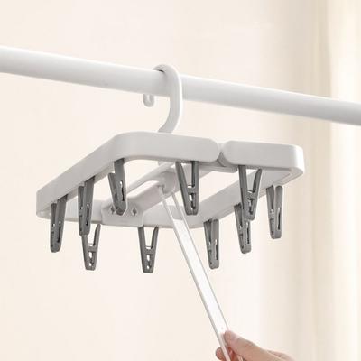 Porte-vêtements pliable portable 10/20 pinces Séchage des vêtements en plastique Gain de place Pince à sécher les chaussettes Cintre coupe-vent Voyage