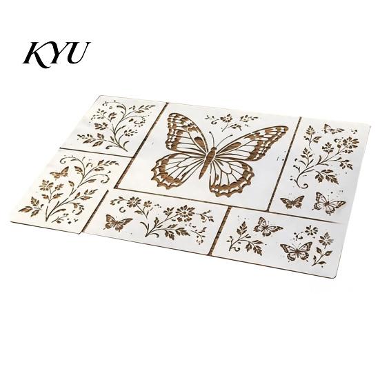 Nature Pattern Templates Garden Bloom Wall Stencil Kit, Reusable Floral Painting Templates, DIY Decor Art Modular Stencils for Walls Wood Fences
