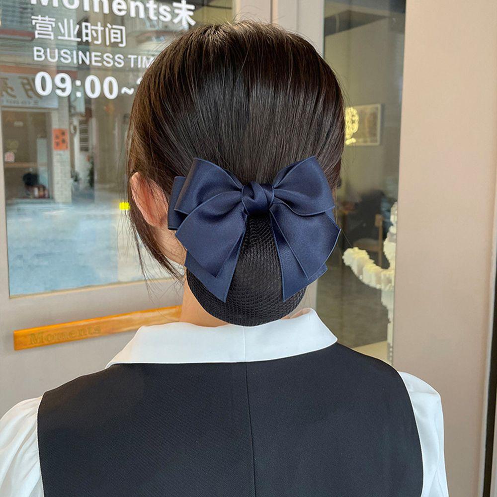 Bowknot Female Nurse For Girls Korean Bun Snood Hairgrips Cover Net Ponytail Clip Women Spring Clip