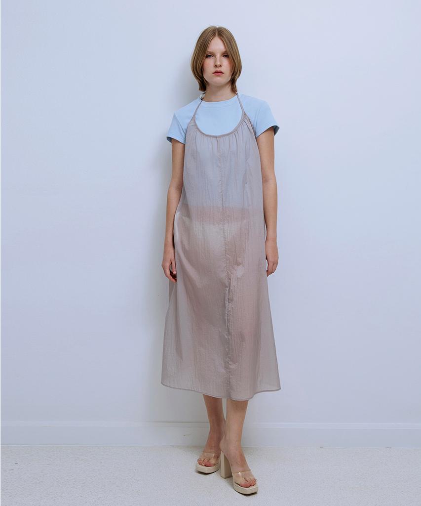 Pisis Two-Way Sheer Layered Dress_Gray