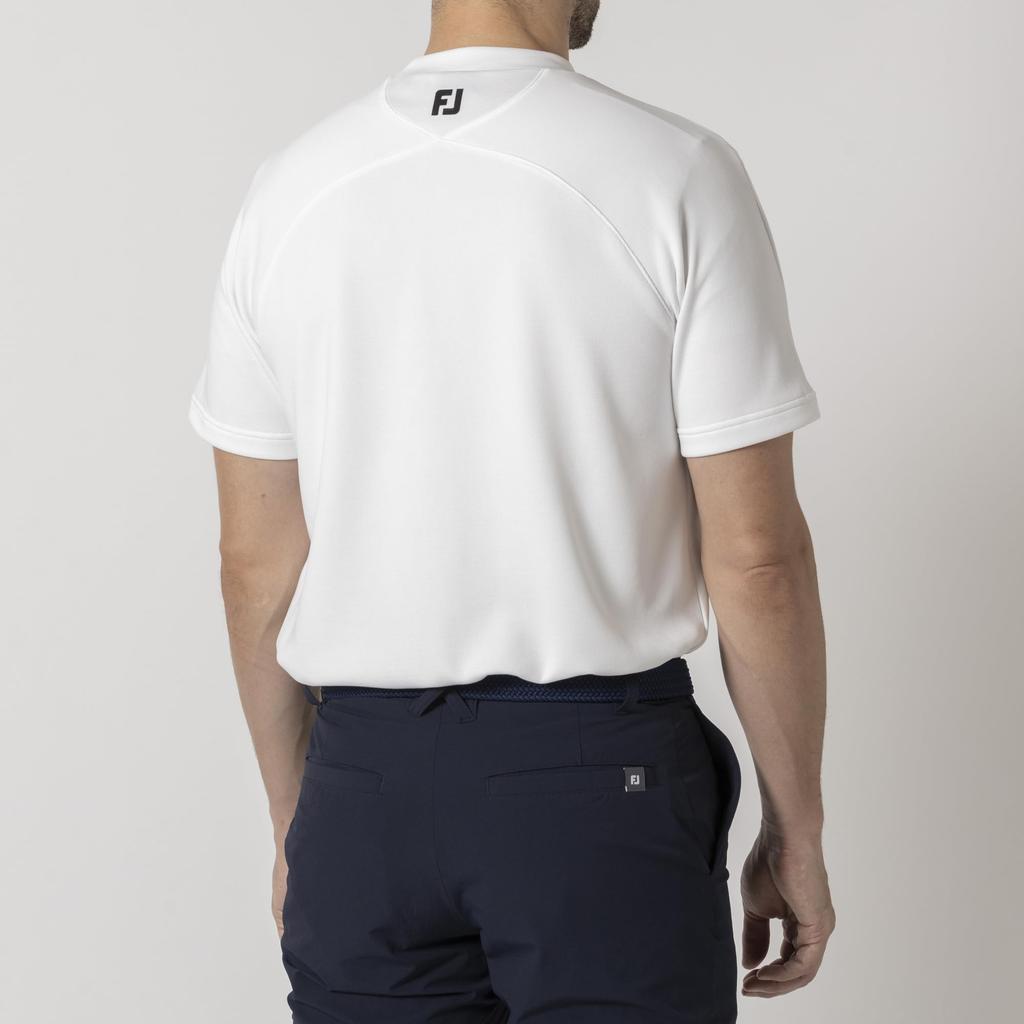 FootJoy Men's Heavyweight Short Sleeve Mock Neck Shirt, White, Size M (FJ-F24-S05, 32163-M)