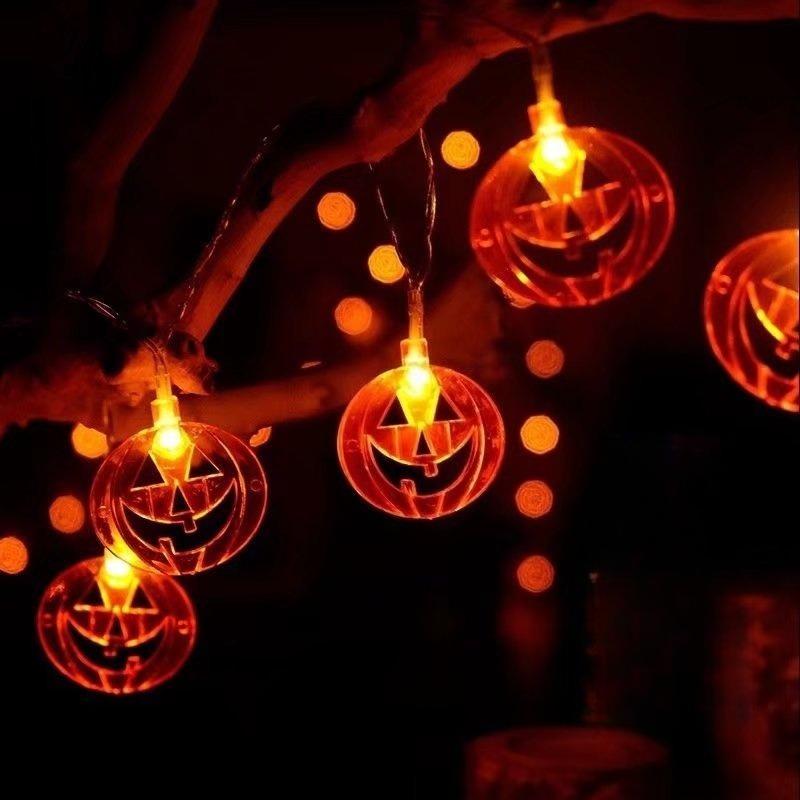 Christmas Thanksgiving Halloween LED String Lights Portable Pumpkin Ghost Skeletons Lights for Home Bar Halloween Party Decor