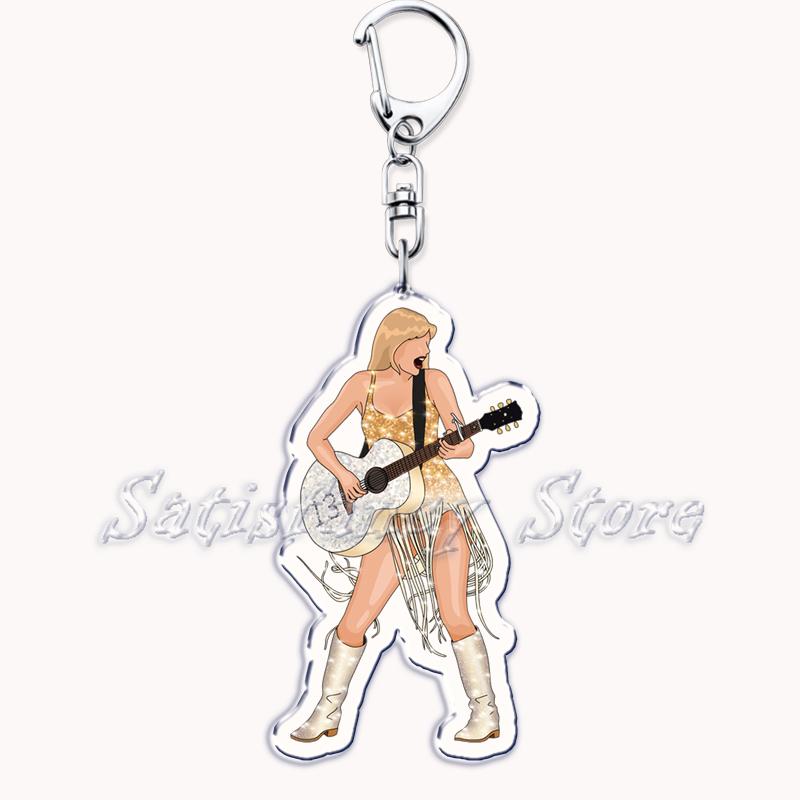 Popular American Singer Acrylic Keychain for Accessories Bag Pendant Key Chain Ring Keychains Jewelry Creative Fans Gifts