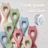 Feeding Baby Silicone Spoon Cartoon Little Bear Utensils Eat Soild Food Baby Learning Spoon Non-Slip Boy Girl Food Feeding Tool