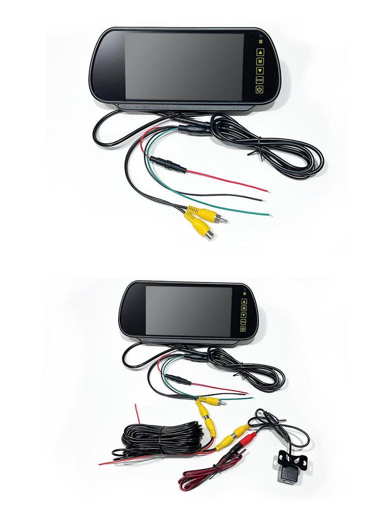 7-calowy monitor w lusterku wstecznym z krótką tablicą rejestracyjną i 7 światłami podczerwieni – bezprzewodowa kamera cofania