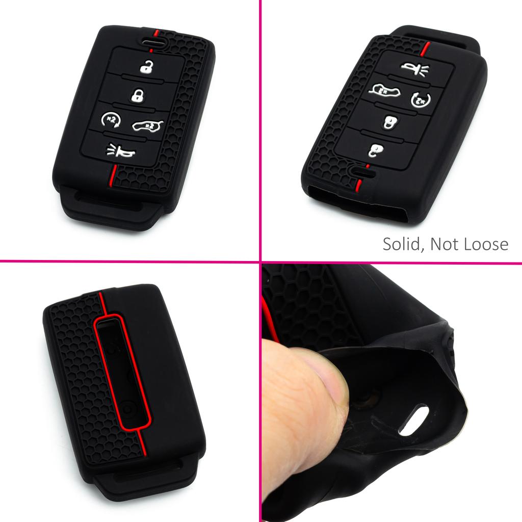 2x Silikon Auto Schlüsselanhänger Hülle Etui Halter Schlüsselanhänger Für - Jeep Grand Cherokee L Wl