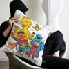 S-Sesame Street TV Cute Cartoon Pillow Covers Cartoon Sofa Decorative Home Double-sided Printing Short Plush Cute Cushion Cover